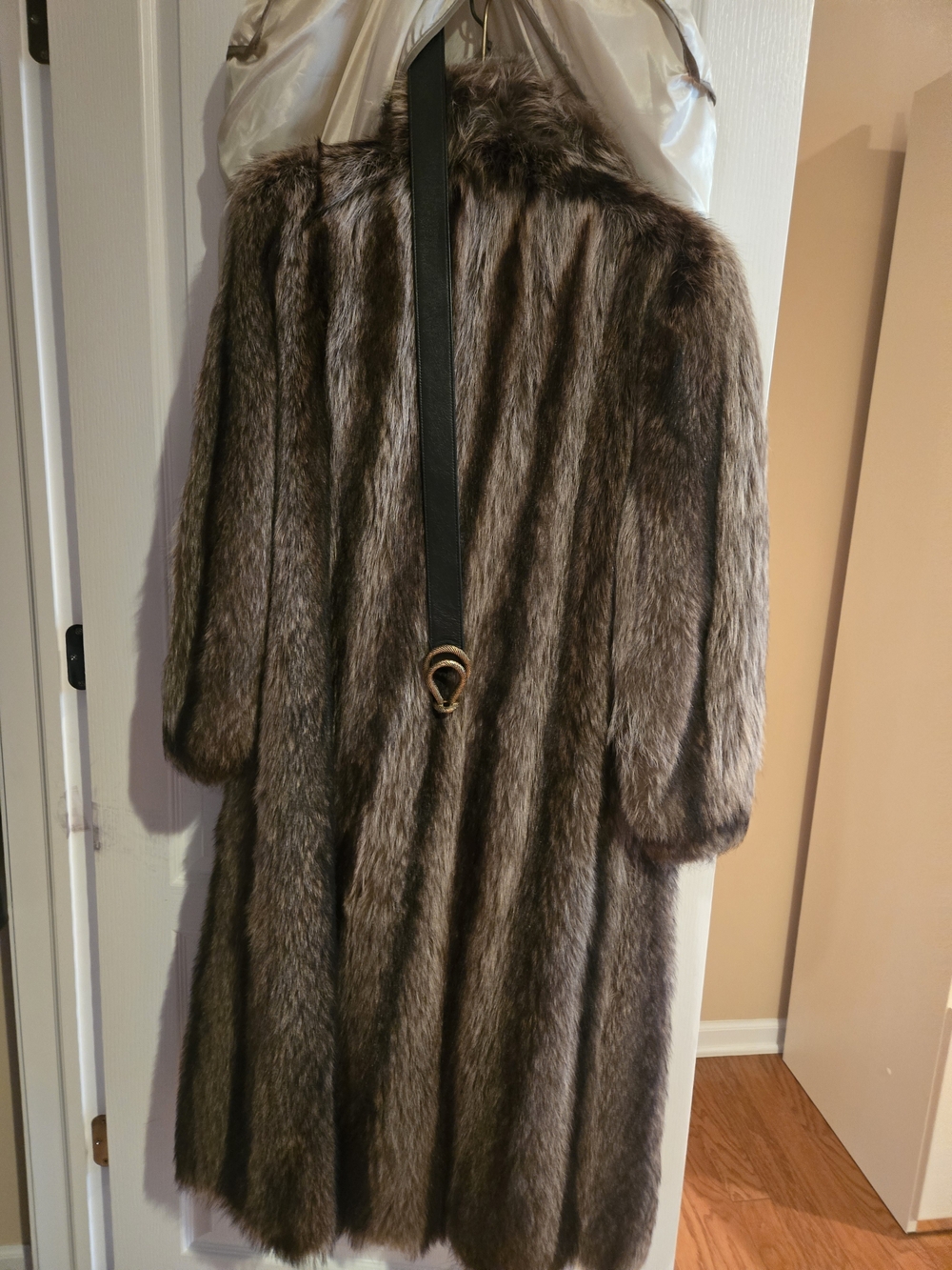 Vtg Full Length Real Raccoon Fur Coat Robert Bolon Furs Luxury Glam Mob Wife...